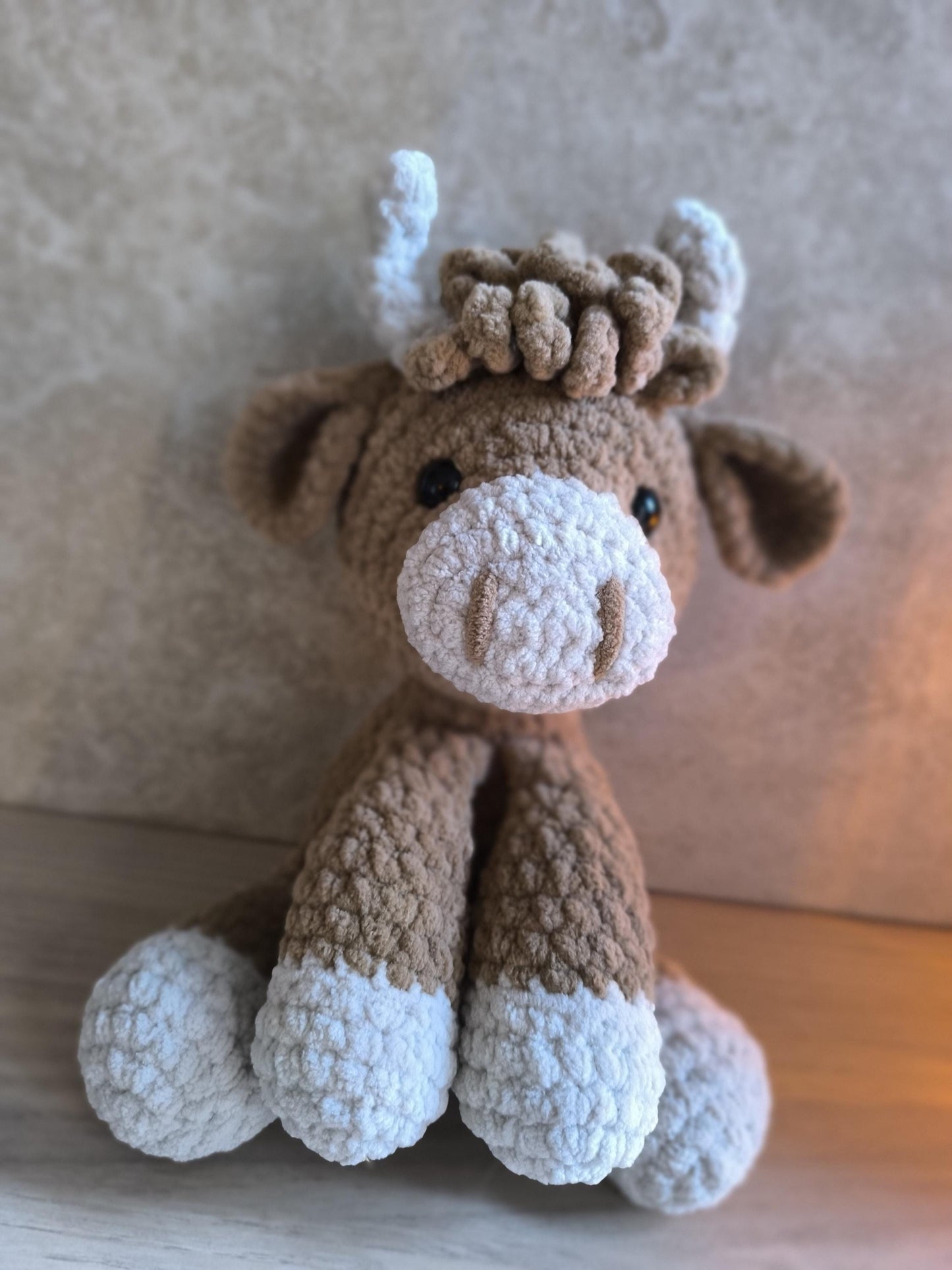Highland cow crochet plushie amigurumi stuffed scottish highland animal