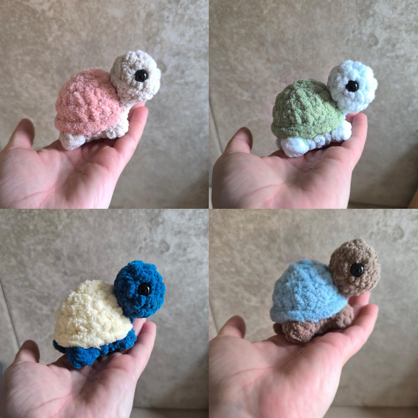 Peluche tortue faite main – couleur mystère 🐢✨